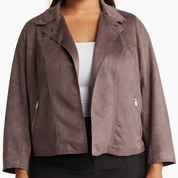 Philosophy Notch Lapel Faux Suede Motorcycle Jacket | Size: 2X - Picture 1 of 3